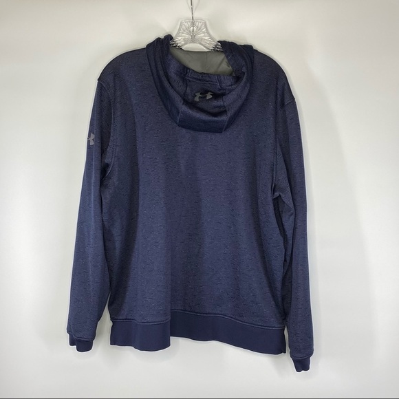 Under Armour Fitted Blue Hooded Zip Sweatshirt XL - Picture 2 of 8